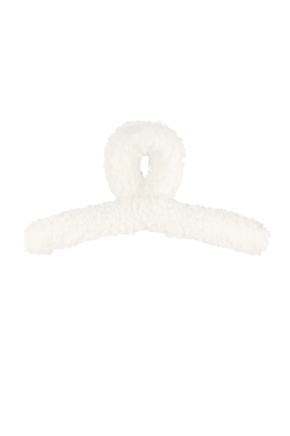 Fluffy teddy haarclip wit