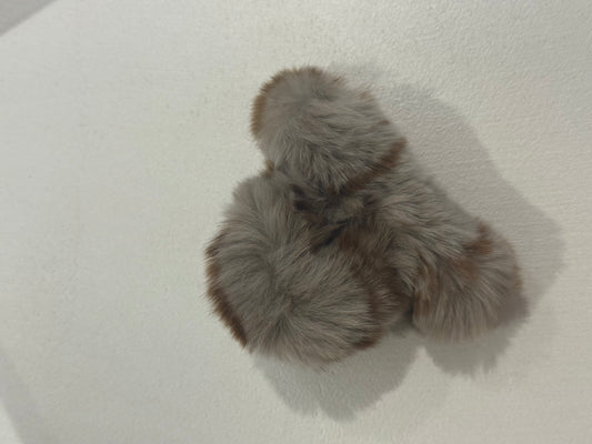 Teddy fluffy hair clip BEIGE / BRUIN