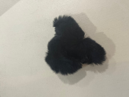 Teddy fluffy hair clip ZWART